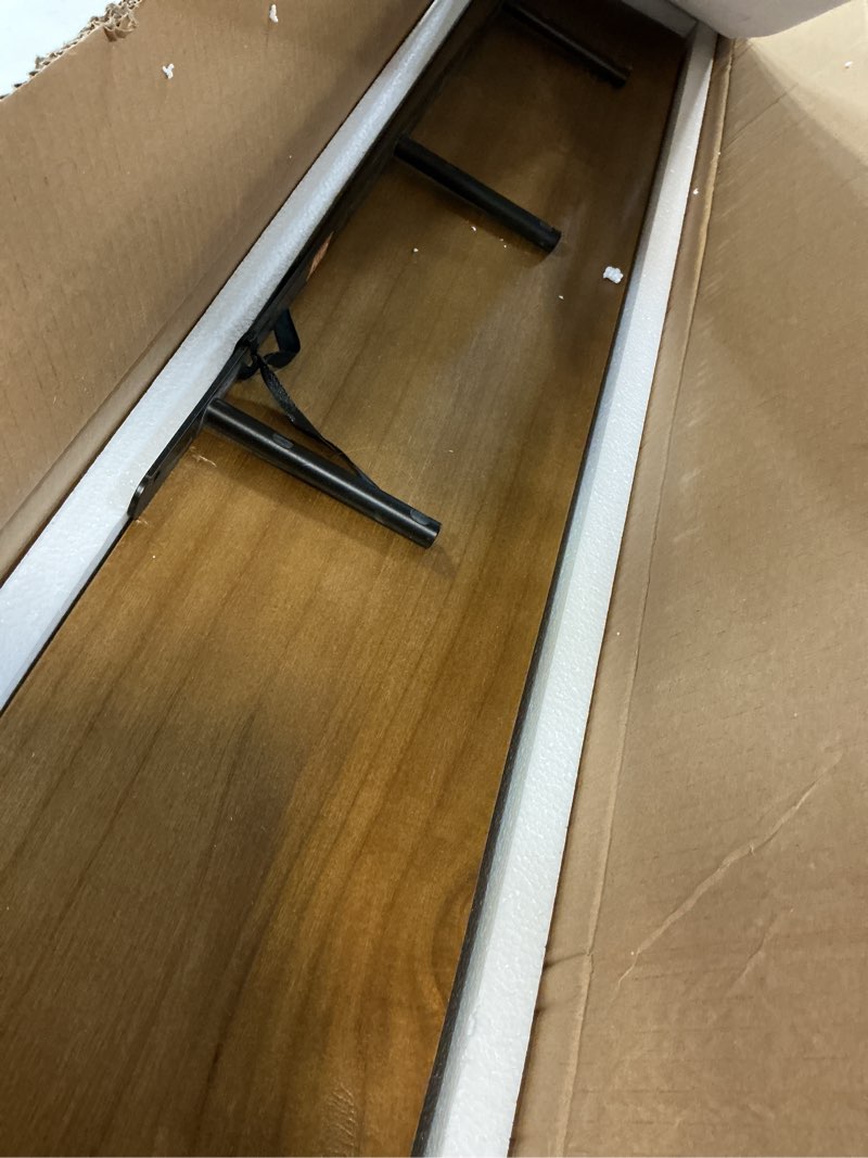 Condition photo showing Good Condition for rogmars 36 inches long walnut floating shelves,rustic solid wood farmhouse wall shelves with invisible brackets for bathroom, living room, bedroom, kitchen set of 2 walnut 36 inch 2 tier