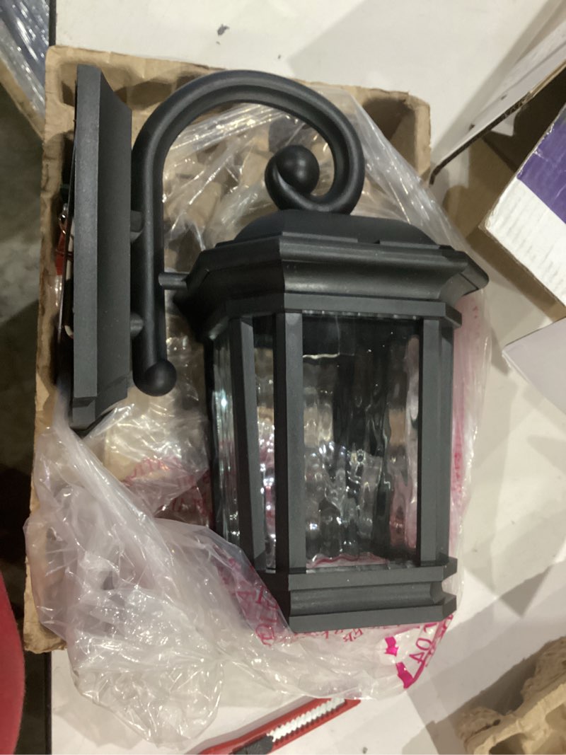 Condition photo showing Good Condition for quoizel corrigan 1-light 10.75-in matte black outdoor wall light