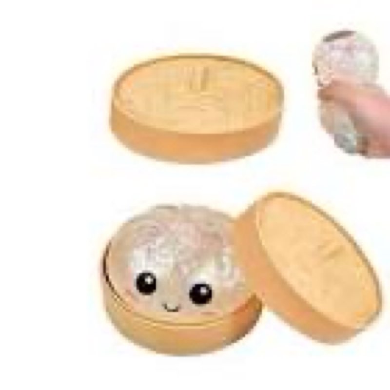 2pcs glitter dumpling squishies stress balls,colorful squeeze dough ball fidget sensory toys,stretch