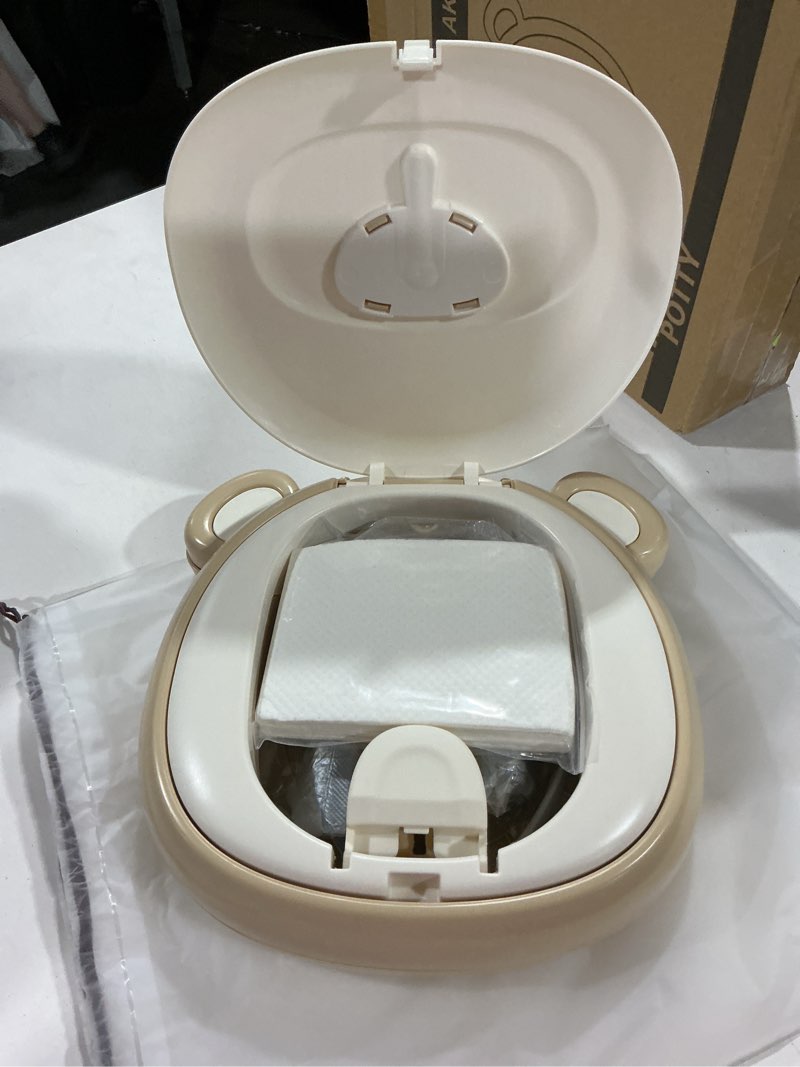 Condition photo showing Good Condition for travel potty seat for toddler?foldable car potty for toddler, portable toilet seat for kids with potty liners, absorbent pads, portable potty seat for toddler travel, camping and outdoor use upgraded sturdy-khaki