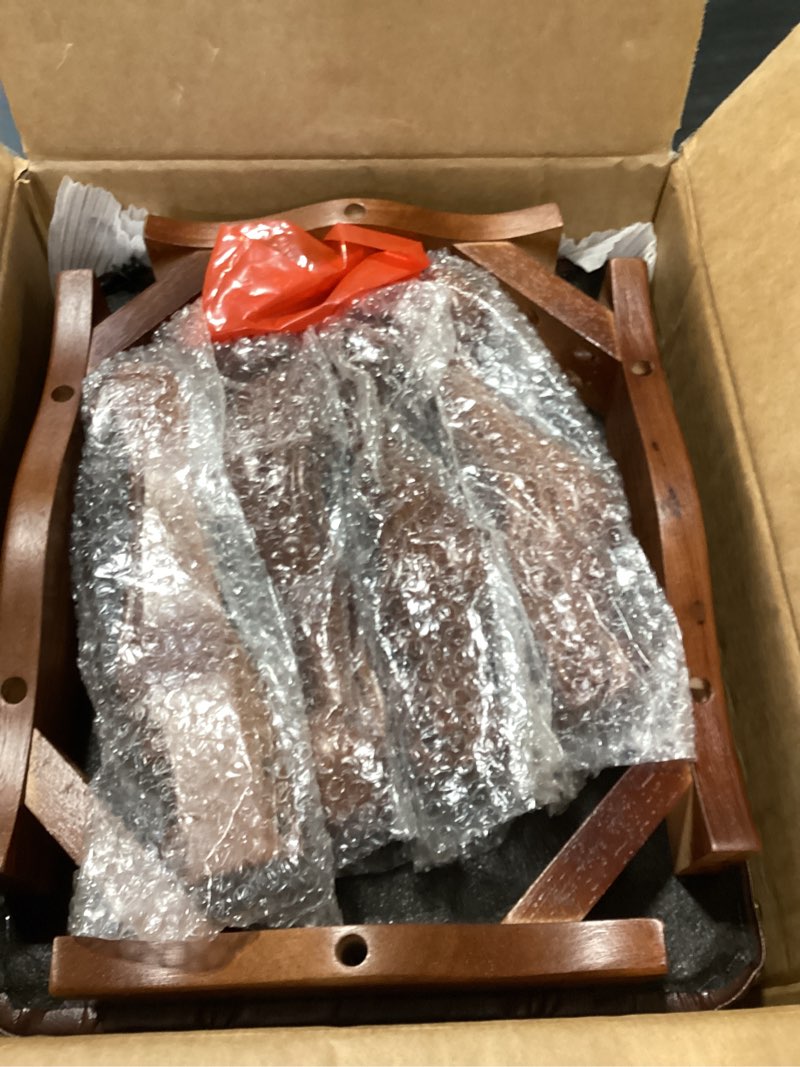 Condition photo showing New/Like New for leather foot stool,vintage footstools,wooden footrest,upholstered foot rest for living room,sofa,entryway,solid wood stool (cherry)