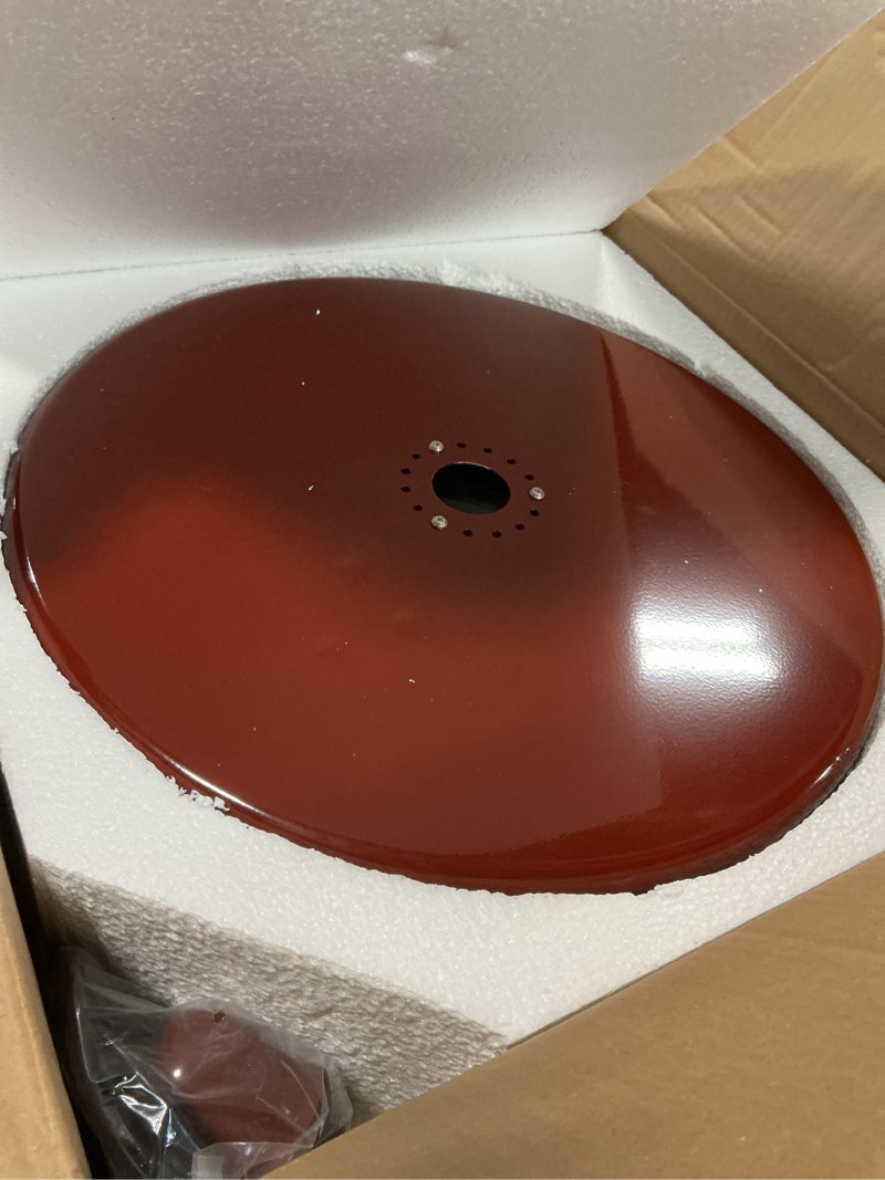 Condition photo showing Good Condition for Qepeety Mid Century Ceiling Light Vintage Large Ceiling Hanging Light with 3-Layer Red Metal Shade, Industrial Pendant Lights for Bedrooms Living Room Hallway Red, Large