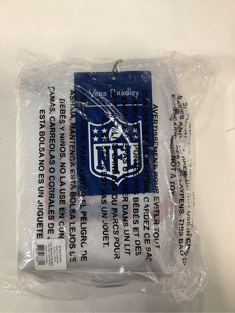 Condition photo showing New/Like New for womens Nfl Clear Crossbody Bag One Size Dark Blue/Red Bandana With New York Giants
