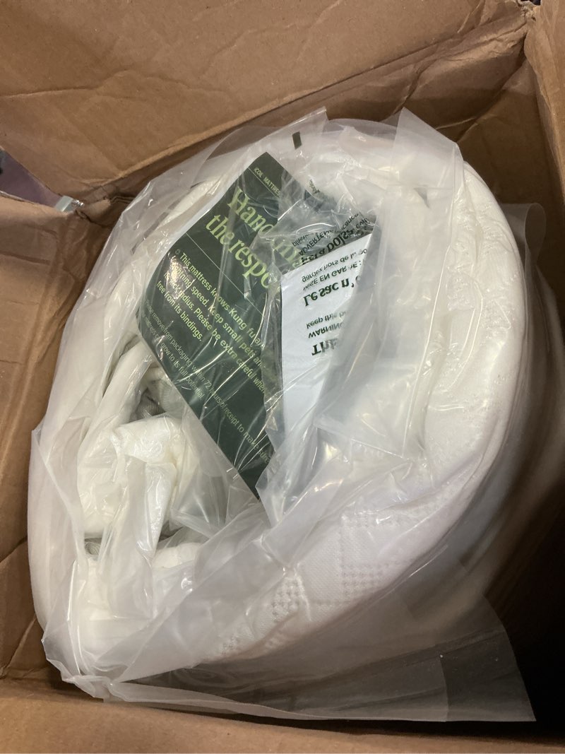 Condition photo showing New/Like New for zinus 6 inch foam and spring hybrid mattress [new version], twin, medium firmness, durable support, certified safe foams & fabric, mattress in a box, white white twin 6" new small box