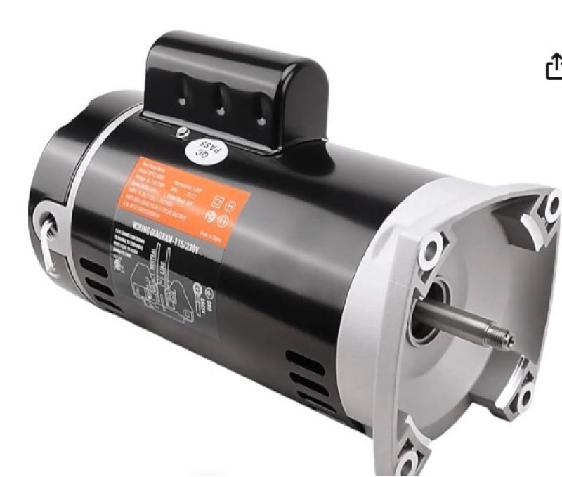 b2854 pool pump motor,1.5hp pool pump motor, 3450 rpm, 56y frame,115v/230v psc motor w/1.1 service f