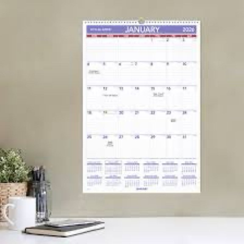 AT-A-GLANCE 2026 Wall Calendar, 15-1/2" x 22-3/4", Large (PM32826)