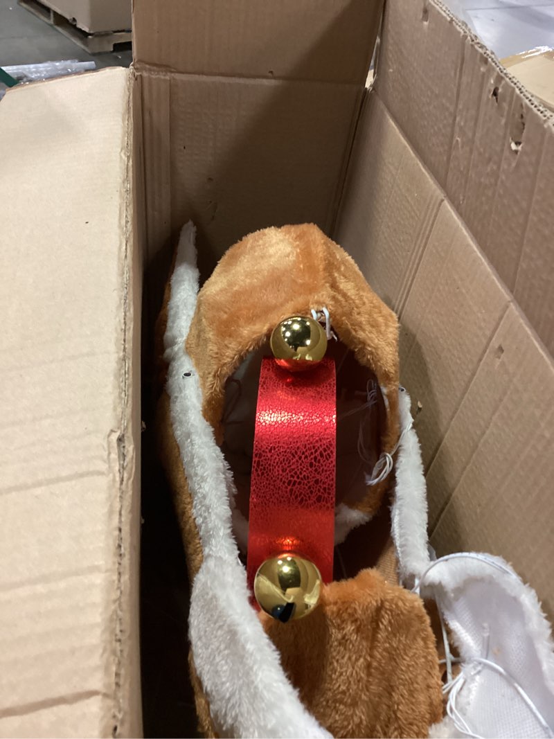 28” Christmas Dog Lighted Decoration for Indoor Outdoor,Corgi Dog Display with LED Lights, Christmas