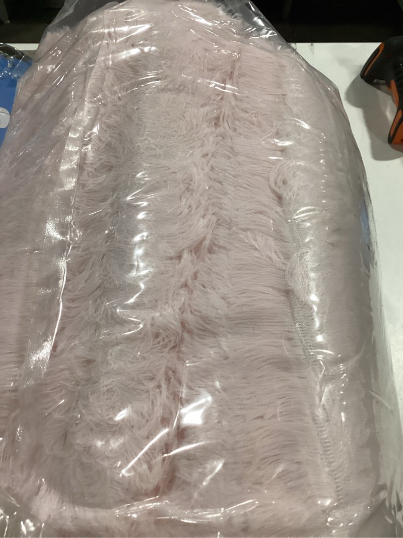 Condition photo showing Good Condition for Ophanie Round Rugs 7Ft Pink Circle Area Rug, Fluffy Fuzzy Bedroom Carpet, Plush Soft Shaggy Indoor Floor Kawaii Living Room Rugs for Kids, Cute Room Decor for Teen Girls Home Decor Aesthetic, Nursery 7' (Round) 5- Pink