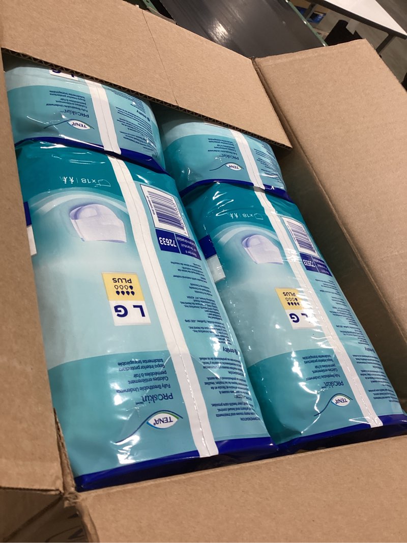 Condition photo showing Good Condition for tena proskin plus disposable underwear pull on with tear away seams large, 72633, 72 ct large 72