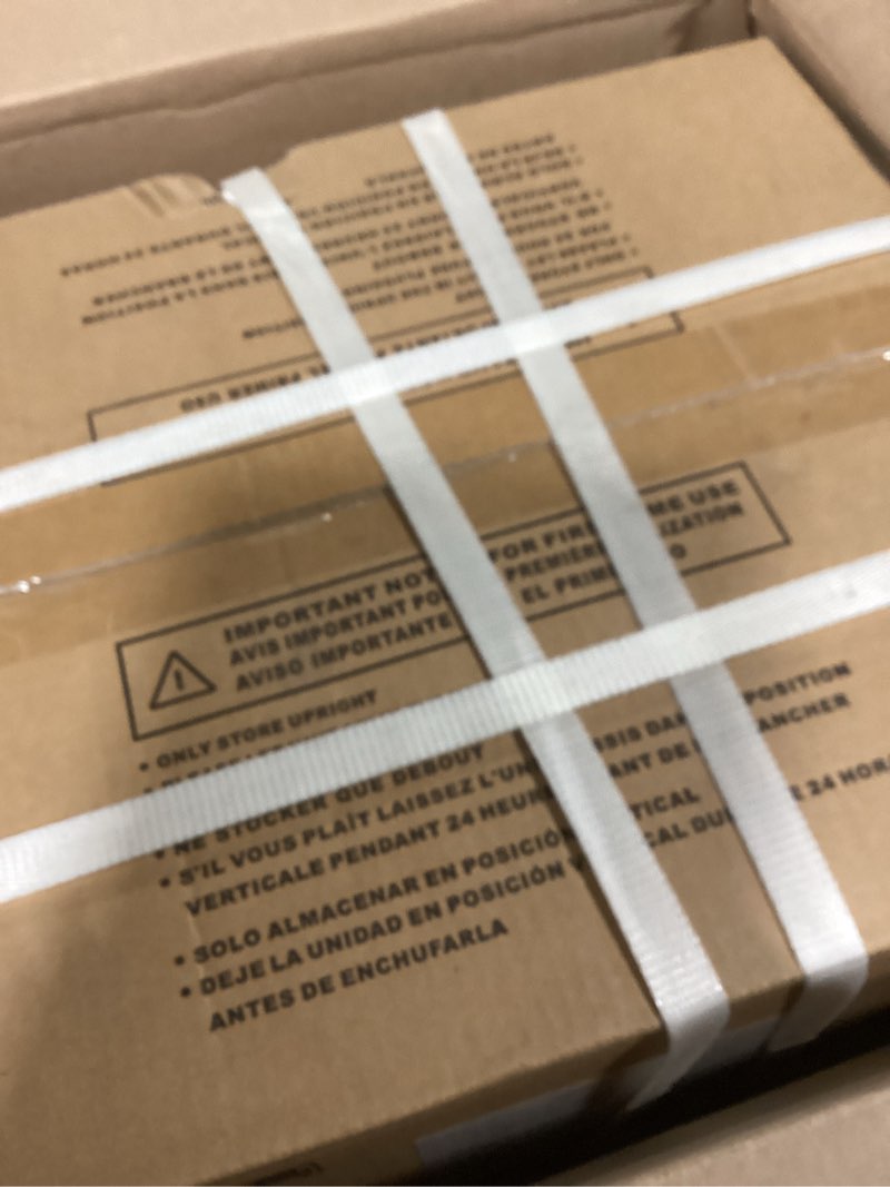 Condition photo showing New/Like New for amazon basics 5000-btu small window air conditioner, up to 150 sqf, window ac units with cool and fan functions, washable filter, adjustable window kit, intuitive mechanical controls, white white 5000 btu