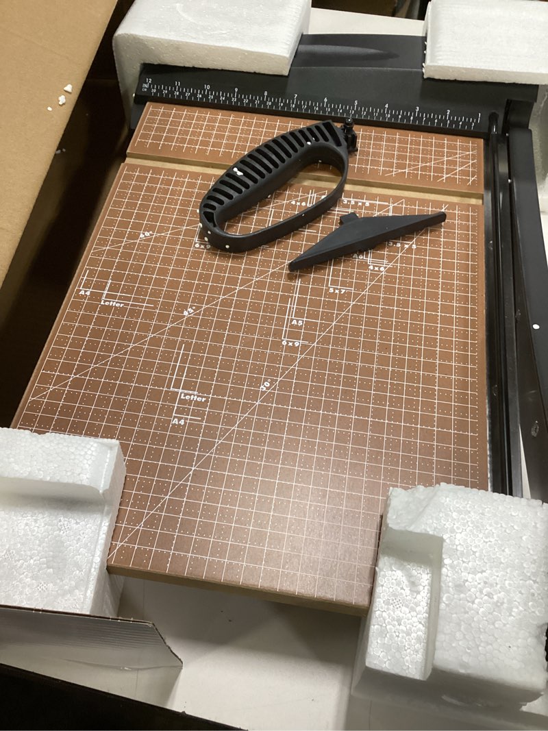 Condition photo showing As Is for X-ACTO Heavy Duty Wood Guillotine Trimmer 15 Inches