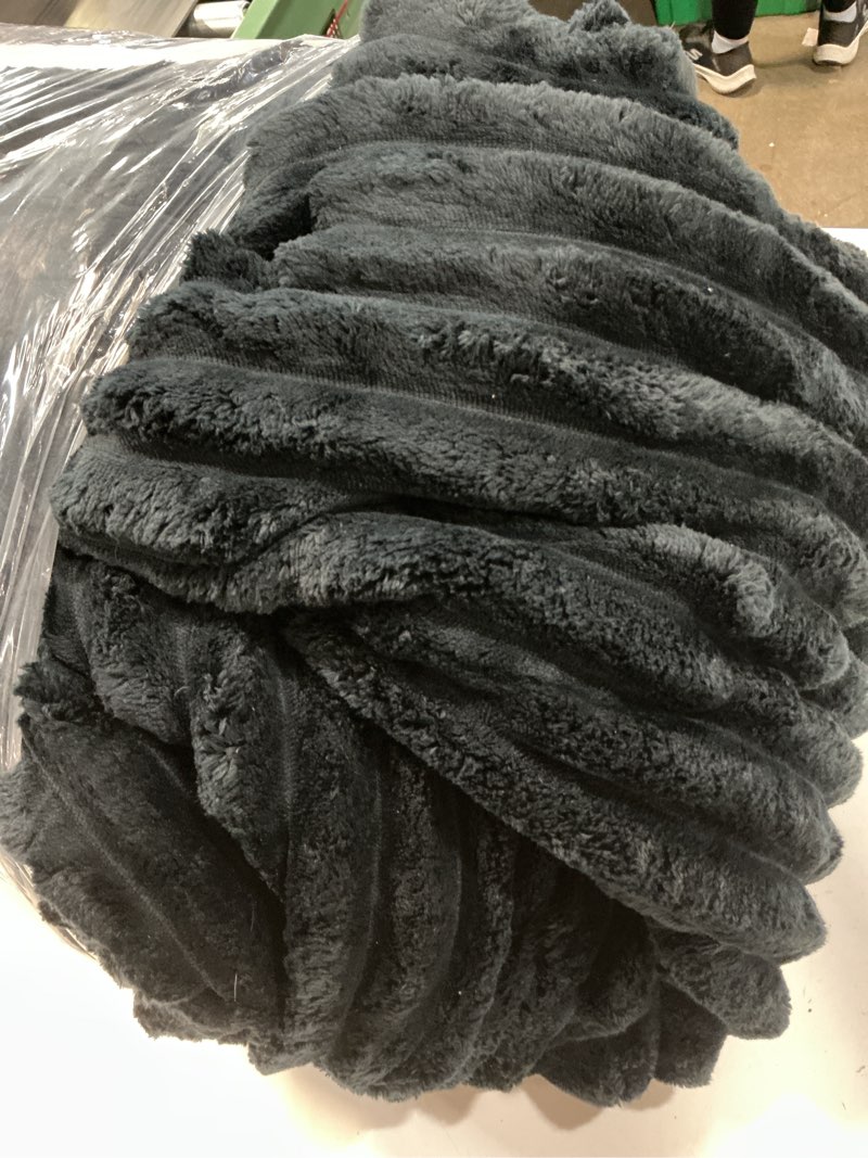 Condition photo showing As Is for BEDELITE Fleece California King Comforter Set -Super Soft & Warm Fluffy Black Bedding, Luxury Fuzzy Heavy Bed Set for Winter with 2 Pillow Cases Black California King