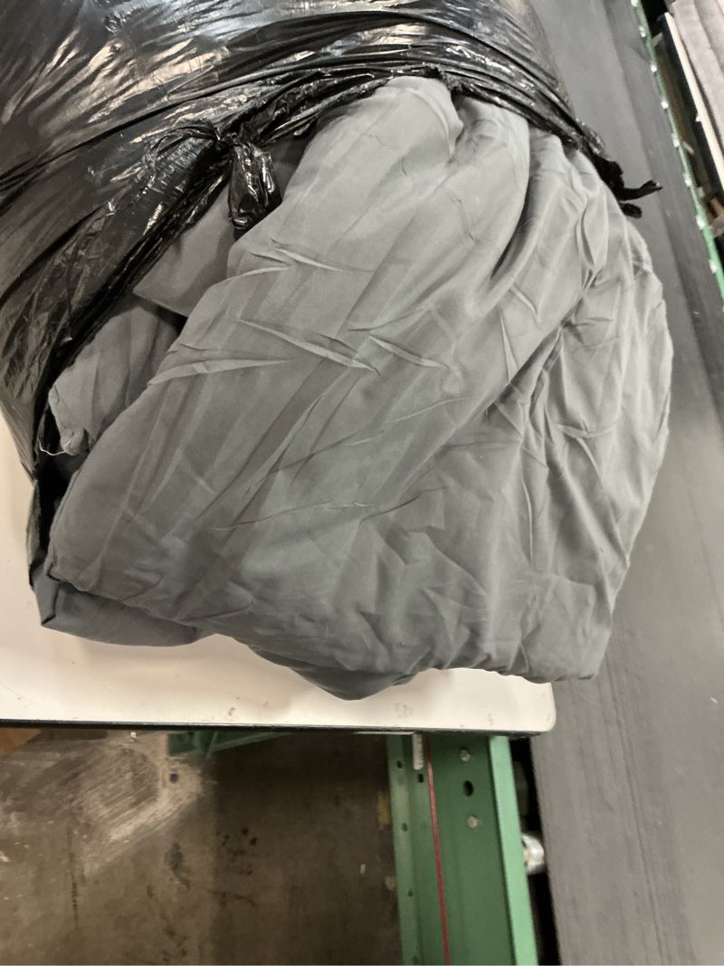 Condition photo showing As Is for CozyLux King Size Comforter Set Dark Grey, 3 Pieces Solid Dark Gray Breathable Quilted Style Bedding Sets, Luxury Soft Microfiber Down Alternative Comforter Bed Set (1 Comforter & 2 Pillowcases) Dark Grey King