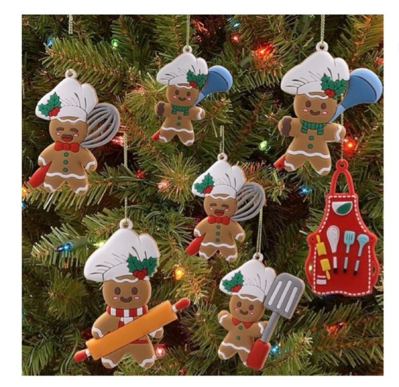 12pcs Baking Gingerbread Man Christmas Ornaments for Xmas Tree Farmhouse Ornaments Assorted Christmas Tree Hanging Cook Figurine Pendant Holiday Stocking Stuffers Wreath Decor Winter Crafts