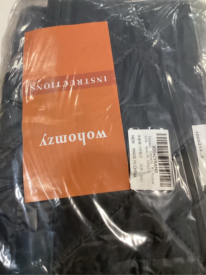 Condition photo showing New/Like New for Wohomzy Thermal Door Curtain Fits Doors Size 36"x82"?Curtain Size 39"x84", Magnetic Insulated Curtain Side Open, Visible Panels,Keep Warm in Winter Cool in Summer, Waterproof Oxford Cloth Pure Gray