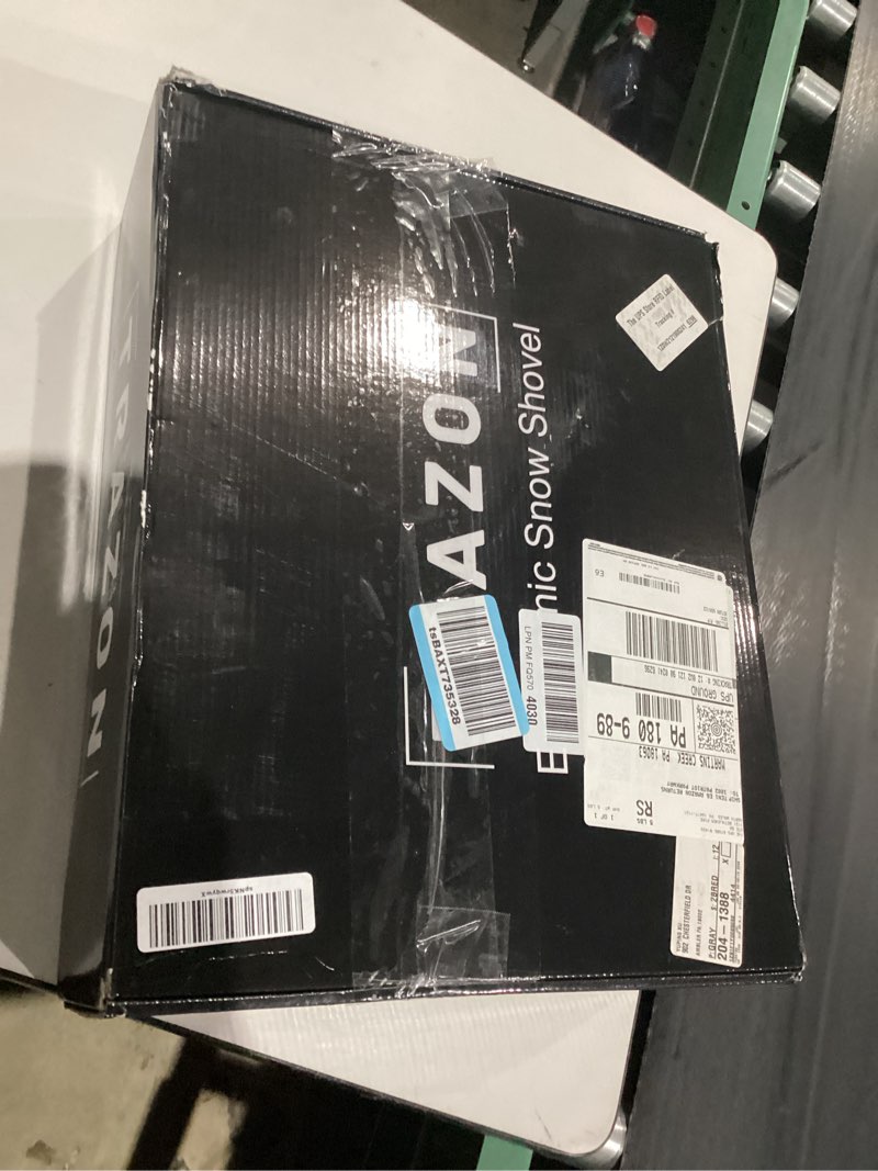 Condition photo showing As Is for Snow Shovel Heavy Duty for Driveway with Ergonomic Handle to Use Without Backpain for Home Garage Car - Snow Shovel with 18 Inch Blade Large Capacity and 58 Inch Long Ergonomic Handle (Black)