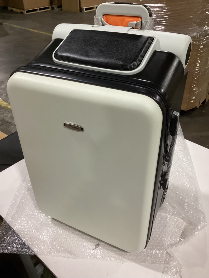 Condition photo showing Good Condition for 20 Inch Carry on Luggage with Seat for Kids Expandable Ride on Suitcase with Spinner Wheels and Locks for Travel (White,Sunshade Style)