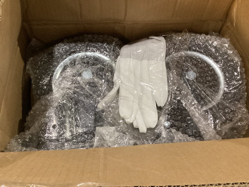Condition photo showing New/Like New for Heavy Duty 8 Inch Caster Wheels Set of 4 Industrial Swivel Locking Casters with Brake 3200 Lbs Load Capacity Rubber Wheels for Cart, Furniture, Workbench Outdoor Black Castors, Includes Bolts & Screws 2 Swivel and 2 Brake