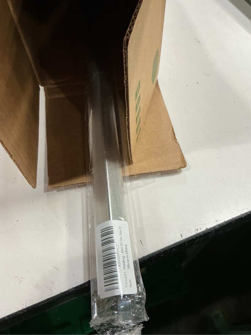 Condition photo showing New/Like New for aluminum peel and stick l molding corner guards with 90° angle for wall door frame cabinet baseboard protection and decoration, 35.4in x 0.8in (3pcs) matte silver 35.4in x 0.8in