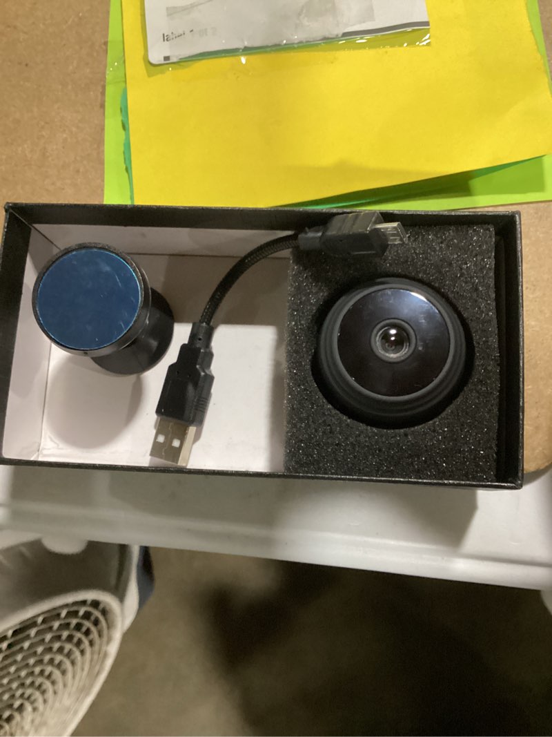 Condition photo showing Good Condition for (missing auxiliary cord) juslike mini camera portable home security battery powered hd 1080p wireless nigh vision small nanny cam home magnetic security camera remote monitor phone app