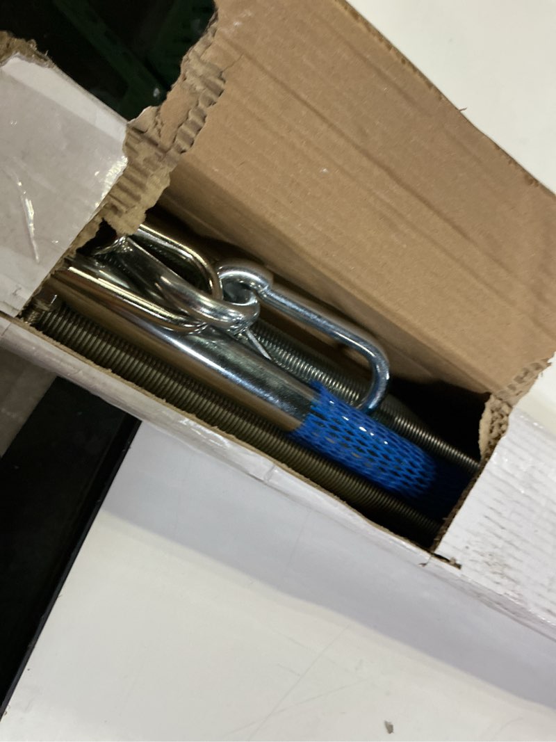Condition photo showing New/Like New for 40” Spring Pogo Stick for Semi Truck, Air Brake Line & Electric Power Cord Holder, Heavy Duty Pogo Stick with 2PCS 16” Tender Spring, 2 Hanger Clamp Pogo Stick + 2PC 16" Tender Spring