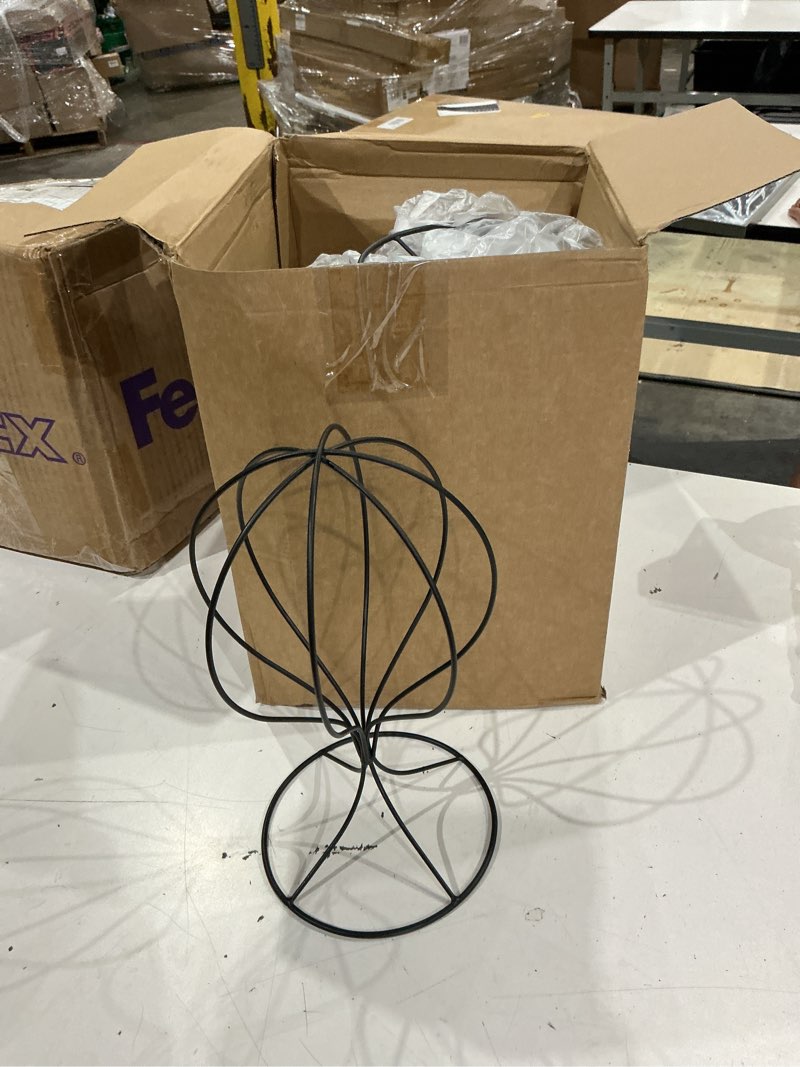 Condition photo showing Good Condition for tatuo 4 pcs metal wig stand holder hat 12 inch stand display stable sturdy wig head holder durable hat holder storage stand freestanding wig stand for decoration display storage, black