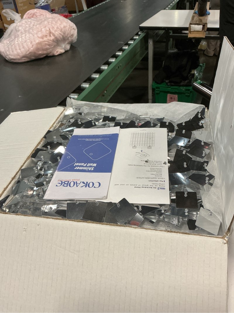 Condition photo showing Good Condition for COKAOBE Silver Shimmer Wall Backdrop, 36PCS Square Sequin Shimmer Backdrop Panel, Photo Backdrops for Birthday, Anniversary, Wedding, Graduation & Bachelorette Party Decoration 36PCS Silver