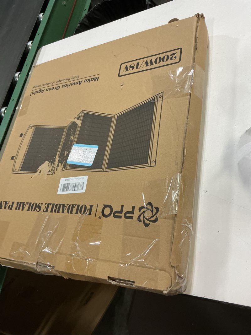 Condition photo showing New/Like New for PPQ 200W Portable Solar Panel Kit 18V/12A,14lb Foldable Briefcase Solar Charger w/ 24% Efficiency,4 Cables & 16 Outputs for All Camping Power Station, RV Battery, Phones, IP67 Waterproof iSolar 200W