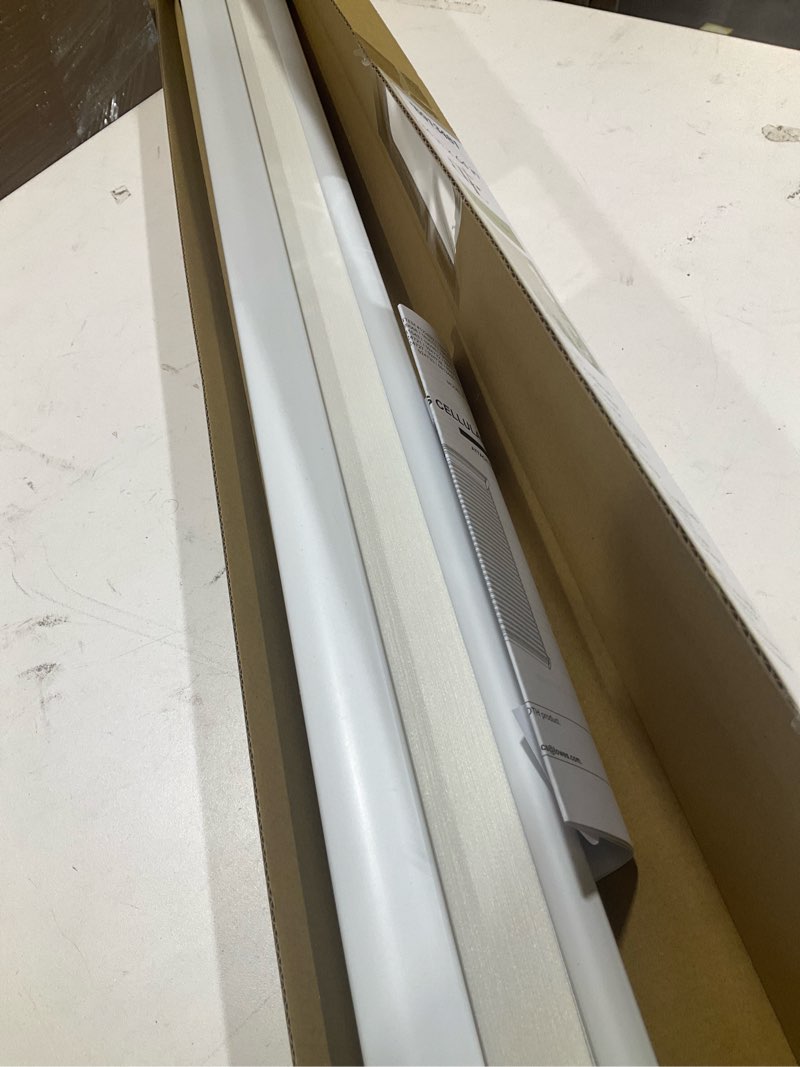 Condition photo showing As Is for allen + roth 34-in x 64-in white light filtering cordless cellular shade