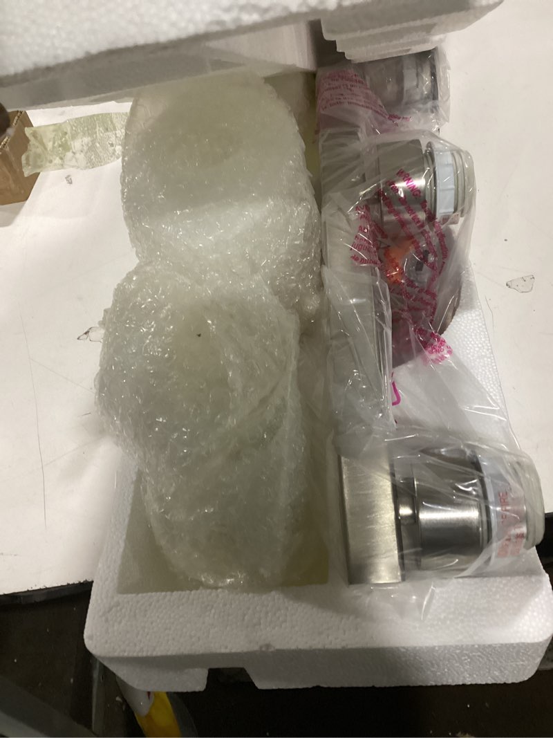 Condition photo showing Good Condition for allen + roth 3-light merington brushed nickel standard bathroom vanity light