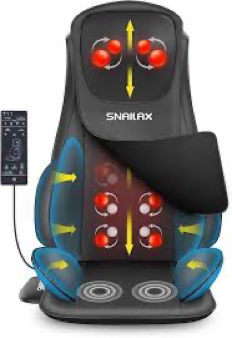 Snailax Full Body Massage Chair Pad, Neck Back Massager with Heat, Customizable 4D Shiatsu,Spot,Roll