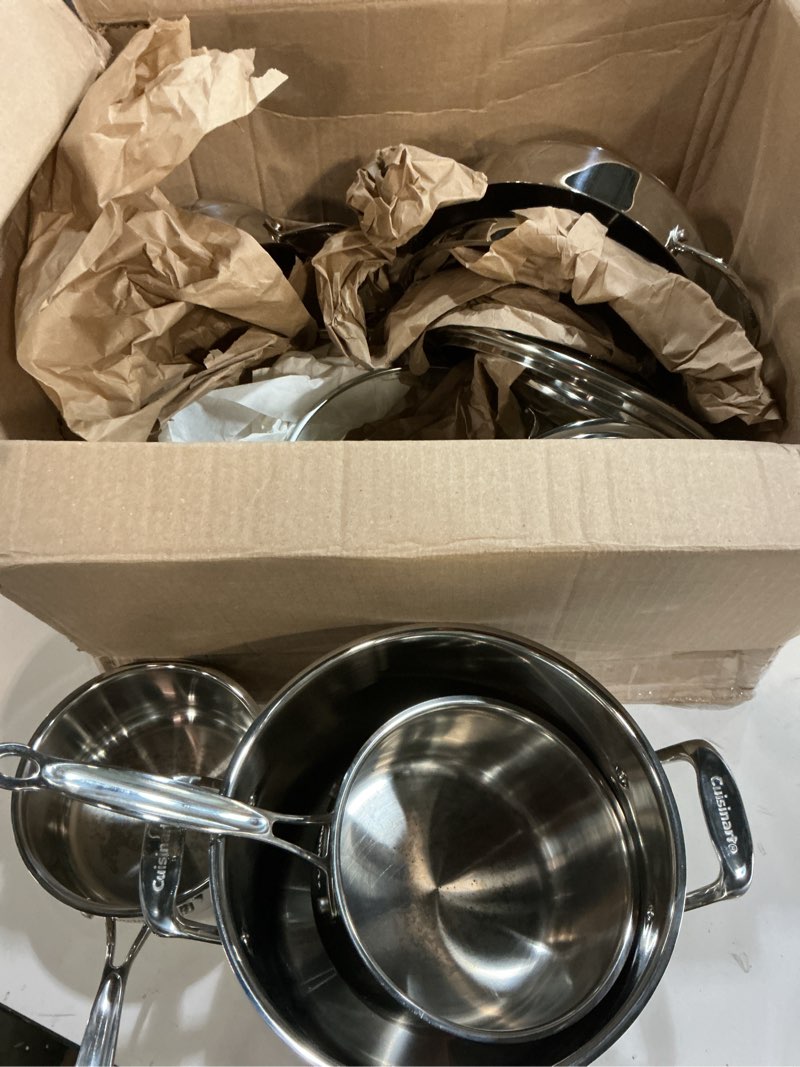 Condition photo showing Good Condition for Cuisinart 77-11G Stainless Steel 11-Piece Set Chef's-Classic-Stainless-Cookware-Collection