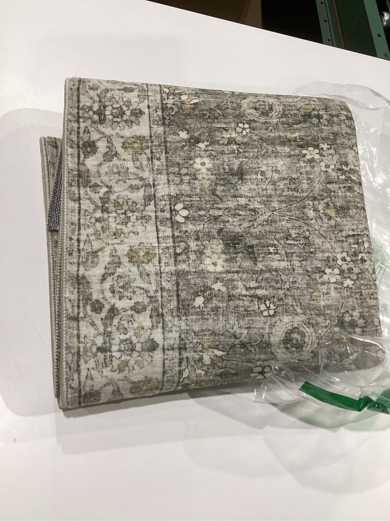 Condition photo showing Good Condition for Washable Kitchen Rug Runners for Hallways: 2'x6' Bedroom Runner Rug Non Slip Low-Pile Stain Resistant Soft Indoor Floor Carpet Runner for Indoor Entryway Hallways Kitchen Laundry Room Farmhouse 2' x 6' (Rectangular) Brown and Grey