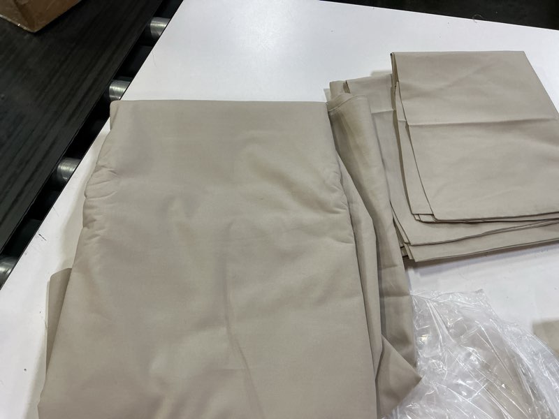 Condition photo showing Good Condition for organic crisp percale duvet cover set, toffee, king