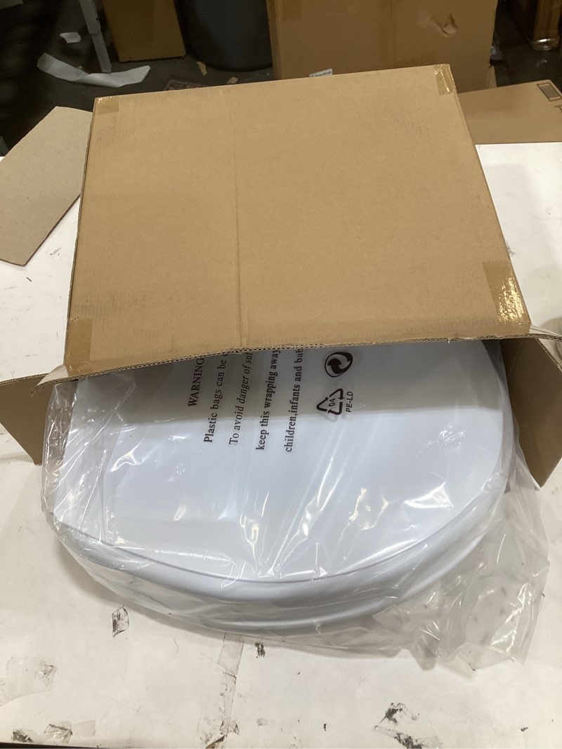 Condition photo showing New/Like New for Raised Toilet Seat with Lid 4?Inch Toilet Riser – Easy Tool?Free Installation Fits Standard & Elongated Toilets Senior, Disabled & Pregnant Support Secure Lock, Durable Plastic