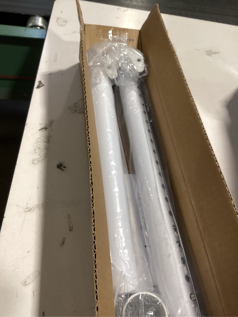 Condition photo showing Good Condition for Closet Rods for Hanging Clothes, 1.3 Inch Diameter Heavy Duty Closet Rod 17-39 Inch Adjustable Clothes Hanging Bar Matte White Shower Curtain Rods for Closet, Wardrobes, Bathroom, Windows 17-39" Matte White