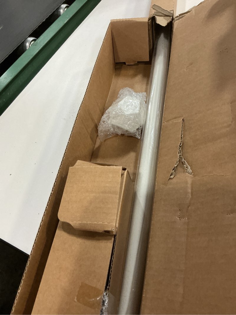 Condition photo showing Good Condition for fly hawk curtain rods, 28" to 76" for windows small curtain rod set, modern simplicity decorative style 5/8 inch metal curtain pole, heavy duty drapery rods with brackets white 28-76" white