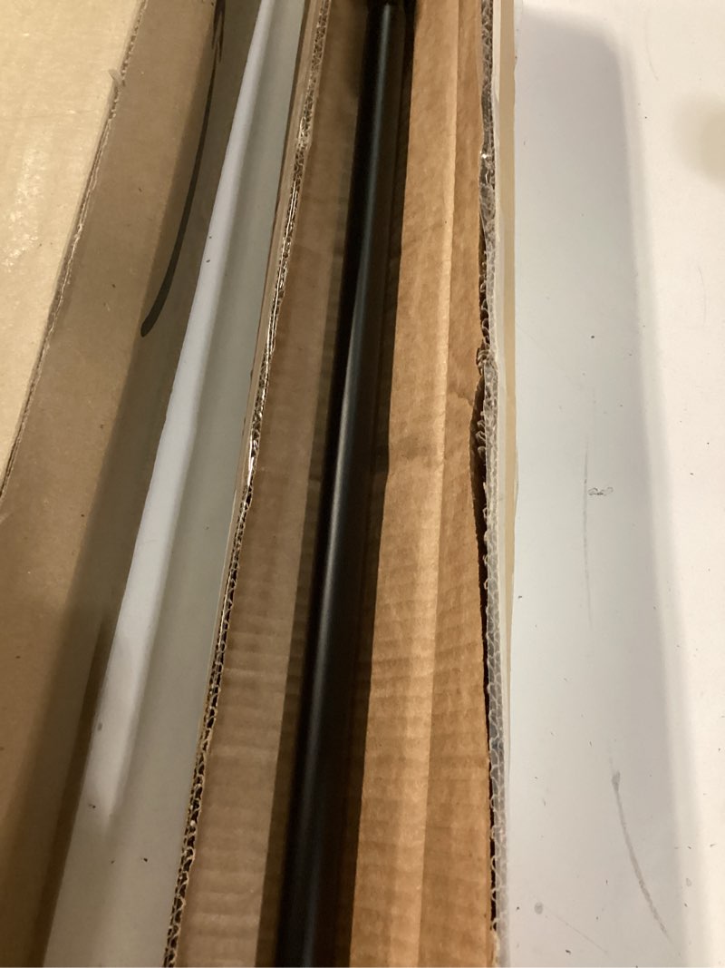 Condition photo showing Good Condition for amazon basics adjustable sturdy spring tension curtain rod, no drilling/no holes, 36-54", black, classic finial black 36-54" indoor