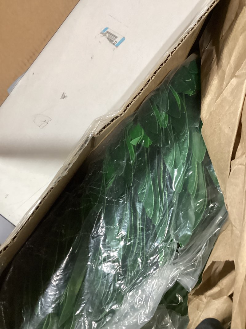 Condition photo showing As Is for 4ft 2pcs large artificial plants fake palm tree tropical palm leaves faux palm plants tall tree indoor real touch plastic monstera leaves for home garden outdoor office decor (4ft/125cm-2pcs)