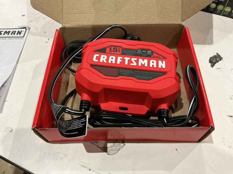 Condition photo showing As Is for craftsman 1.5-amp 6/12-volt car battery charger