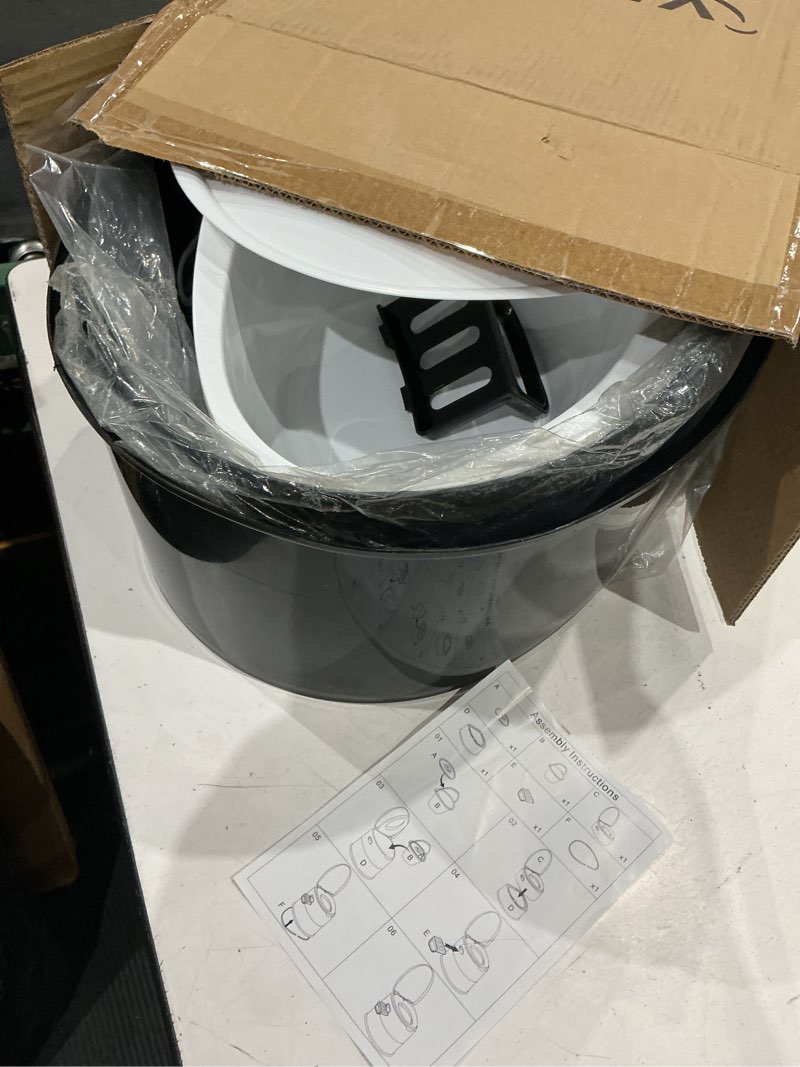 Condition photo showing As Is for portable camping toilet with non-slip mat and paper holder