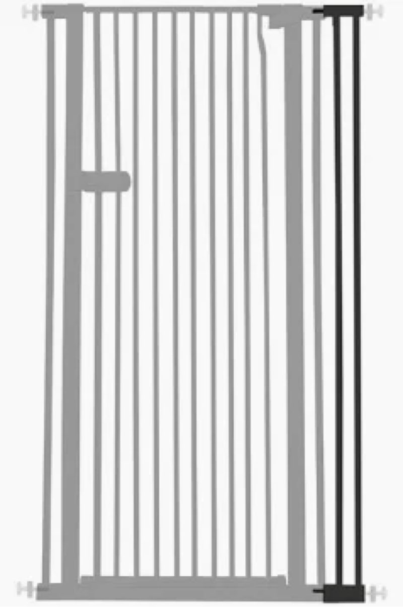 Lumizone Extra Tall Cat Gate Extension Kit 61.02" High Pressure Mounted 2025 New 4.13" Extra Wide 1.37" Gap No Drilling Tall Pet Gate for Dogs (Black, 4.13"/10.5CM)  