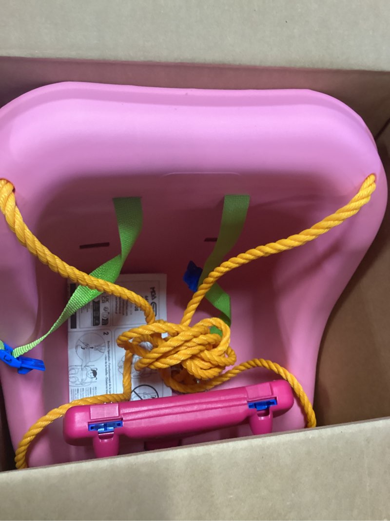 Condition photo showing Good Condition for little tikes snug 'n secure pink swing with adjustable straps, 2-in-1 for baby and toddlers ages 9 months - 4 years,16"d x 16.3"w x 17"h