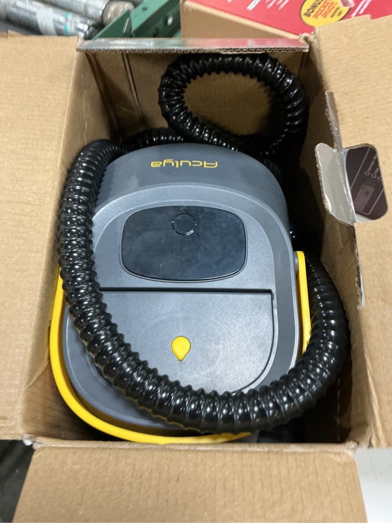 Condition photo showing As Is for handheld steam cleaner for home, 1.69qt portable temperature steamer cleaning for furniture, kitchen, grease, car, carpet, grout grey