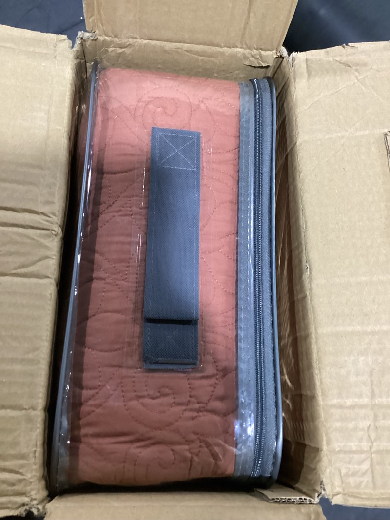 Condition photo showing Good Condition for madison park queen bedspread set reversible damask quilted oversized queen coverlet, cotton-filled quilts queen oversized, all season, lofty & warm bedspread, quebec, full/queen clay red 3 piece clay red full/queen (90 in x 90 in)