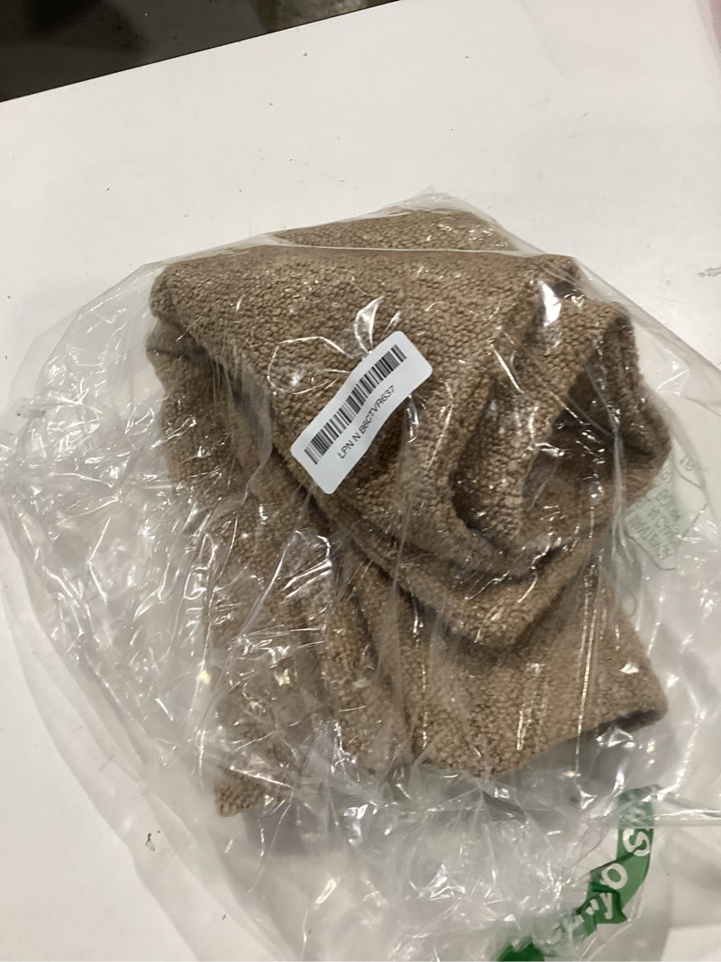 Condition photo showing Good Condition for futei pack of 2 khaki decorative throw pillow covers 18x18 inch soft cozy solid boucle textured cushion case,modern home decor for couch bed living room khaki 18" x 18" (pack of 2)