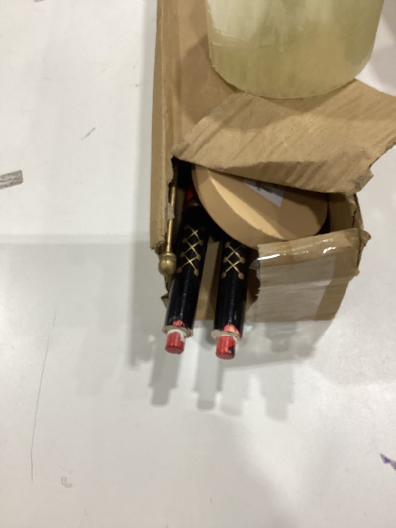 Condition photo showing As Is for Clever Creations Functional Blue Soldier 17 Inch Traditional Wooden Nutcracker, Festive Christmas Décor for Shelves and Tables