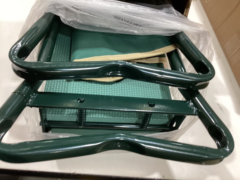 Condition photo showing Good Condition for rain spirit garden kneeler and seat with thicken & widen soft kneeling pad,heavy duty gardening bench kneeler and seat foldable gardening stool with 2 tool pouches?gifts for women, seniors, mom & dad green