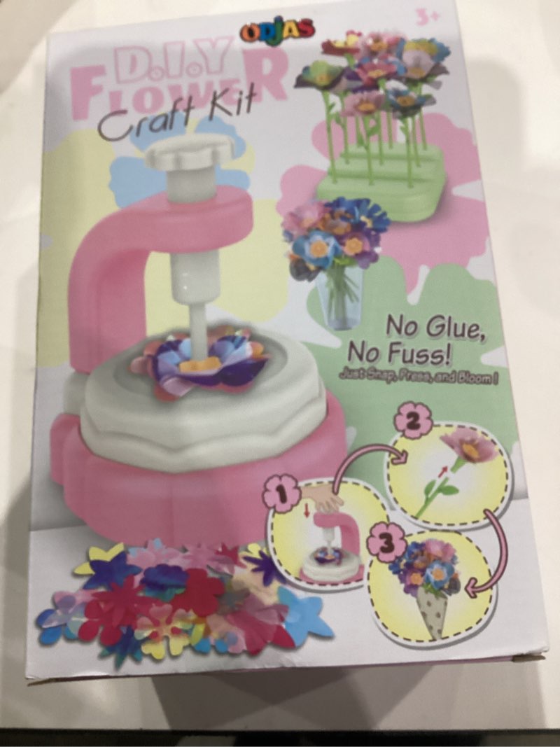 Condition photo showing New/Like New for odjas Fabric Flower Toys, DIY Craft Bouquets Kits Toys for Kids - Flowers Maker Toy, Build Your Flower Bouquet, Arts & Gifts for 4 5 6 7 8 Ages Toddler Gir (Pink)