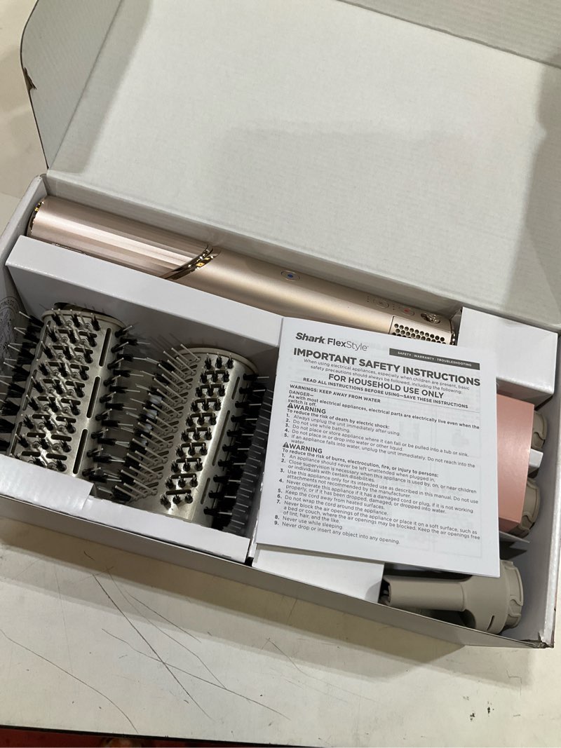 Condition photo showing Good Condition for shark hd430 flexstyle air styling & drying system, powerful hair dryer brush & multi-styler with auto-wrap curlers, paddle brush, oval brush, concentrator attachment, stone